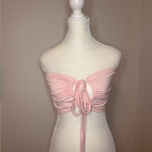 SHEIN Light Pink Strapless Bandeau Top